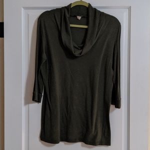 Dark green cowl neck lightweight sweater